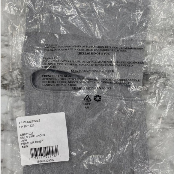 NWT Free People Heather Grey Ribbed Biker Shorts XXS - Picture 2 of 6